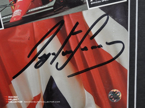 Ayrton Senna Signed Magazine Program British Grand Prix 13-15 July 1990 Fully Wood Framed AS-01012