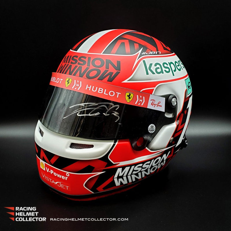 Charles Leclerc Signed Helmet Visor 2020 Mission Winnow Display Tribute Autographed Full Scale 1:1 AS-00954