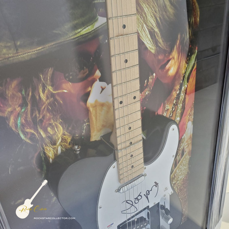 Joe Perry Aerosmith Signed Guitar Frame Premium Autographed PSA/DNA AS-02285