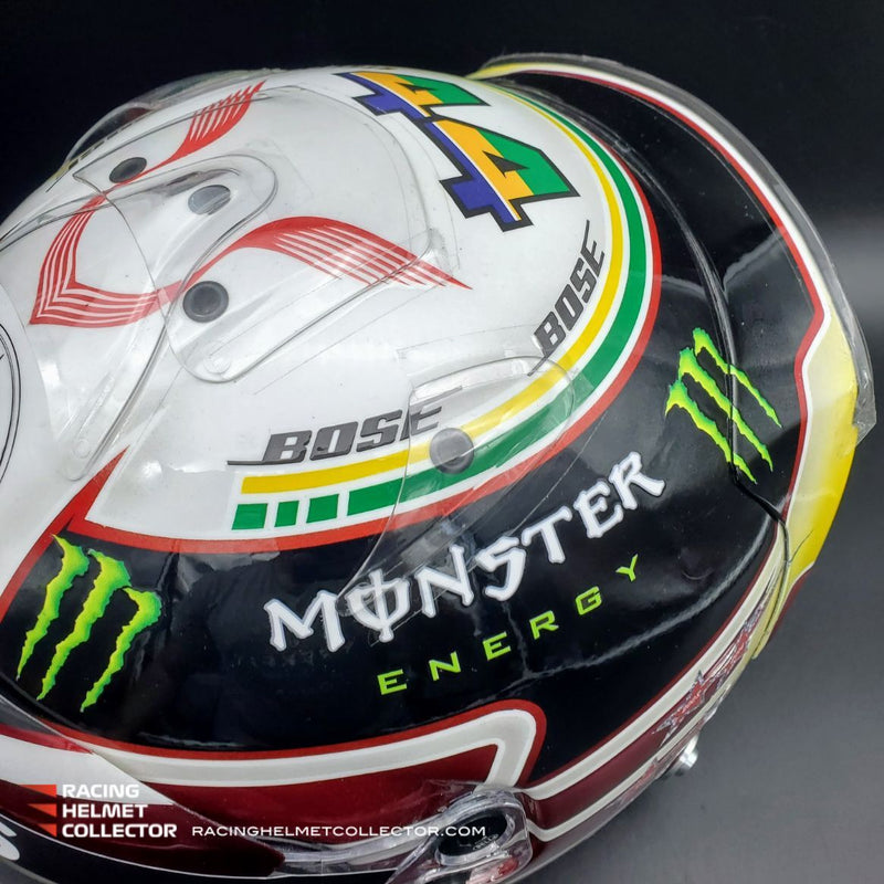 Lewis Hamilton Signed Helmet Direct Autograph White 2018-2019 Senna Tribute Interlagos Brazil BELL Helmets Full Size 1:1 AS-02558