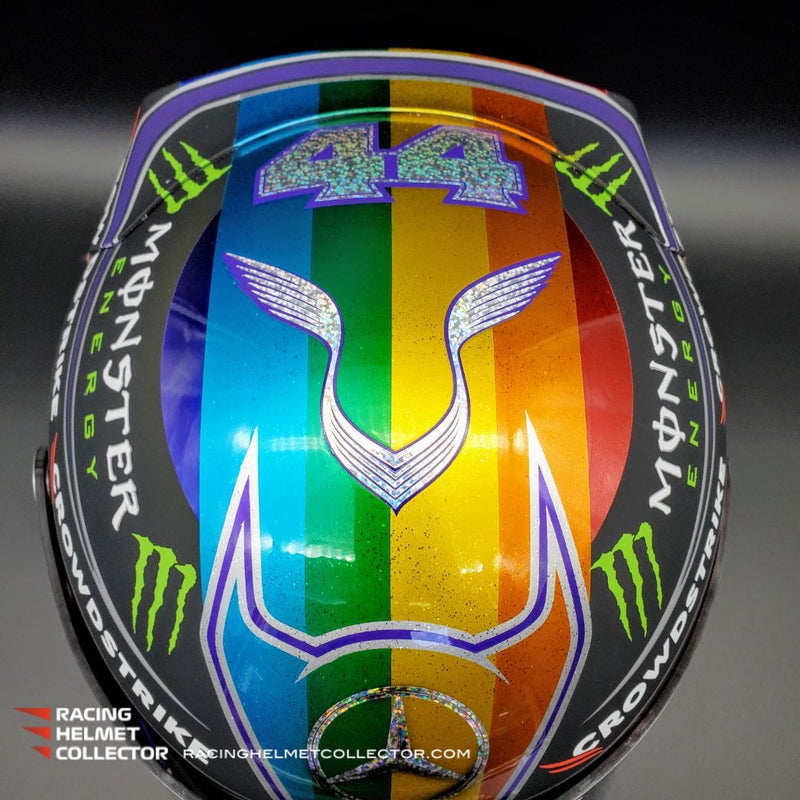 Lewis Hamilton Signed Helmet Visor 2021 Rainbow Abu Dhabi GP Autographed Promo Full Scale 1:1 AS-02284