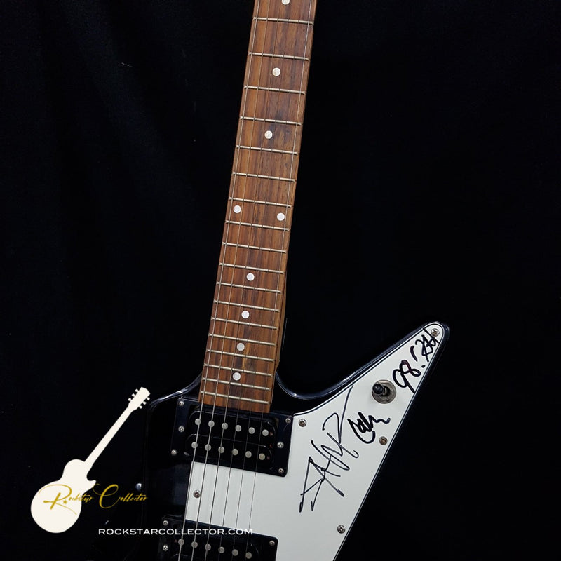 Metallica Signed Guitar Frame Premium ESP Gibson Explorer Replica Hetfield Hammett Ulrich Autographed AS-00743