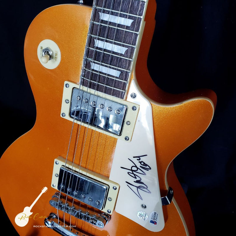 Slash Guns N' Roses Signed Guitar Frame Premium Autographed Gold Gibson Epiphone Beckett AS-02468 - SOLD