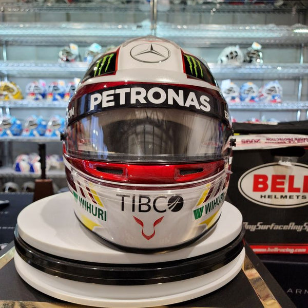 New on RACING HELMET COLLECTOR:  LEWIS HAMILTON Signed Helmet Direct Autograph White 2018 Senna Tribute Interlagos Brazil