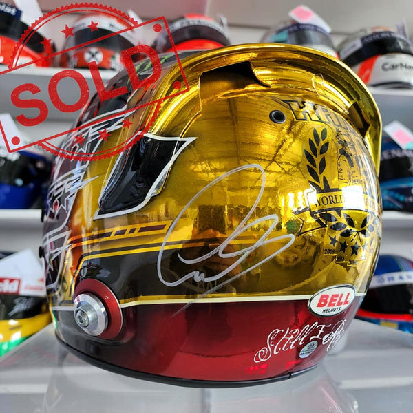 Lewis Hamilton Signed Helmet Direct Autograph 2018 Abu Dhabi Gold Bell