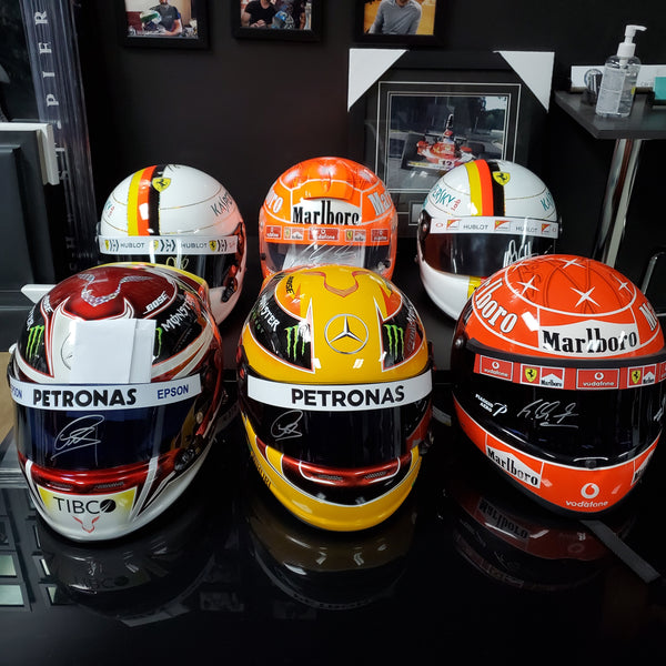 Schumacher Hamilton Vettel / Amazing F1 helmet Collection shipping to Turkey!