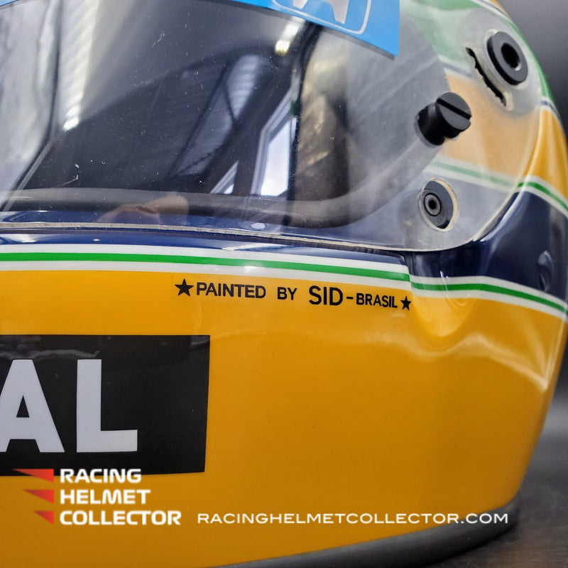 Ayrton Senna Signed Directly On Helmet Camel Lotus 1987 Autographed Display Tribute Full Scale 1:1 AS-03032 - SOLD