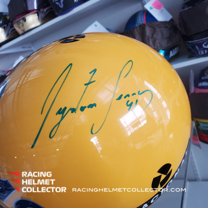 Ayrton Senna Signed Directly On Helmet Camel Lotus 1987 Autographed Display Tribute Full Scale 1:1 AS-03032
