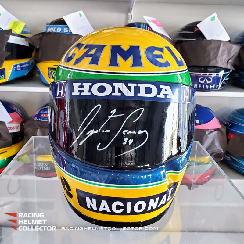 Ayrton Senna Signed Helmet Visor 1987 Cast NON-REMOVABLE Lotus Autographed Display Tribute 1:1 Full Scale AS-02855