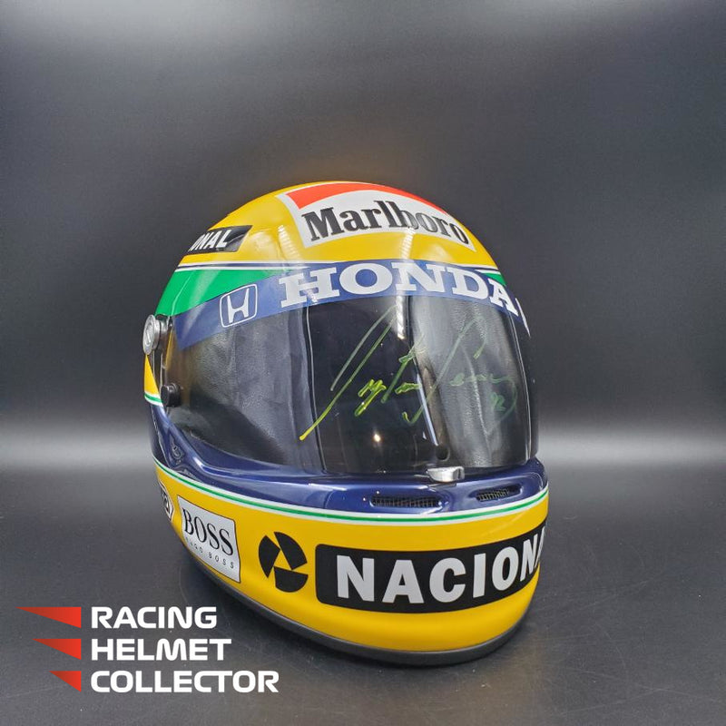 ayrton senna top gear tribute Ayrton Senna Signed Helmet 1992 Tribute Autographed Visor Full Scale 1 – ARMORI STEELE