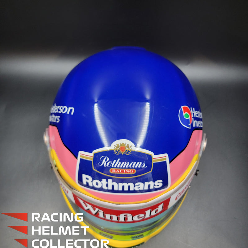 Jacques Villeneuve Signed Helmet 1997-1998 Display Tribute Track Worn Visor (pink hue) Mounted on Promo Helmet Autographed Full Scale 1:1 AS-00516
