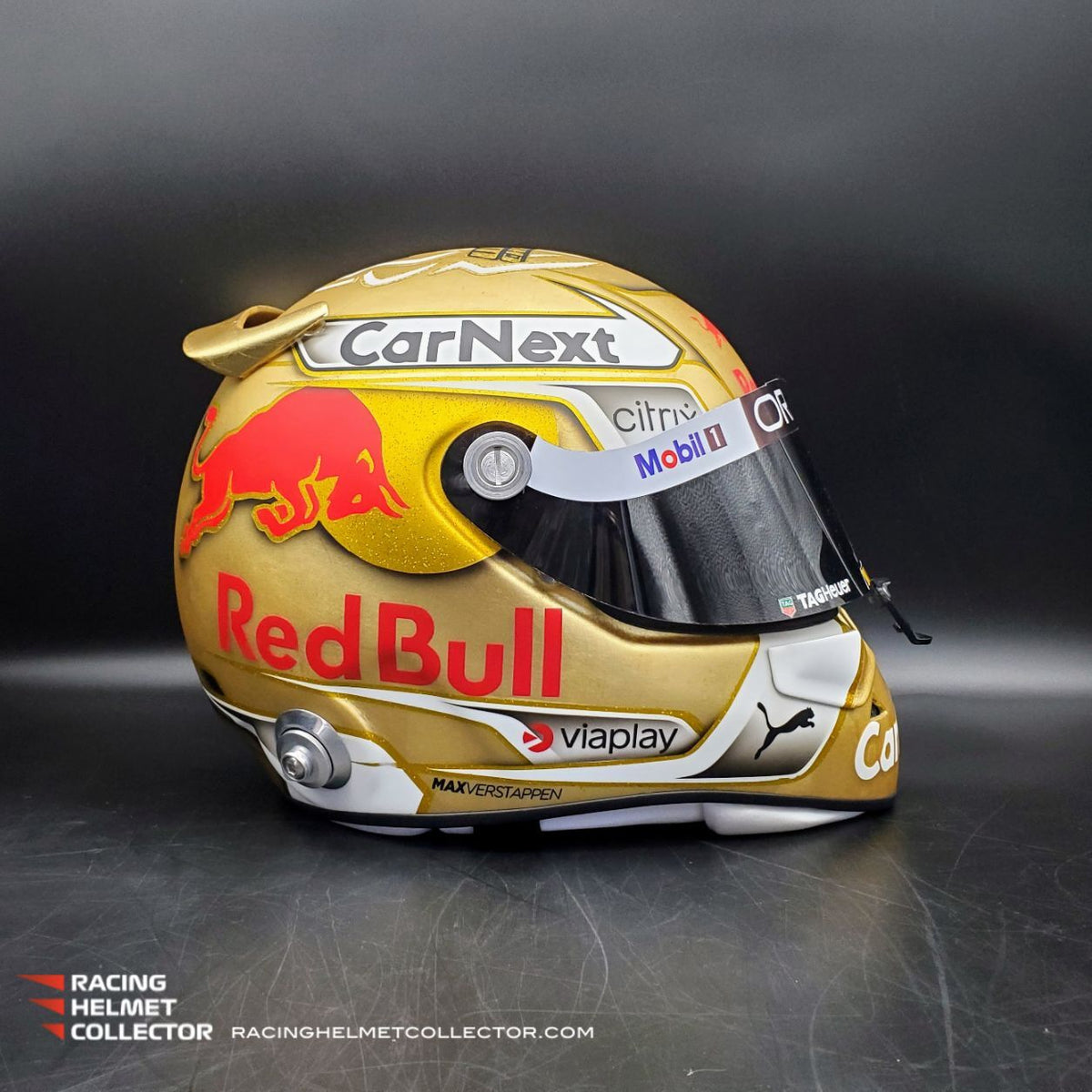 Max Verstappen Signed Helmet 2022 GOLD World Champion
