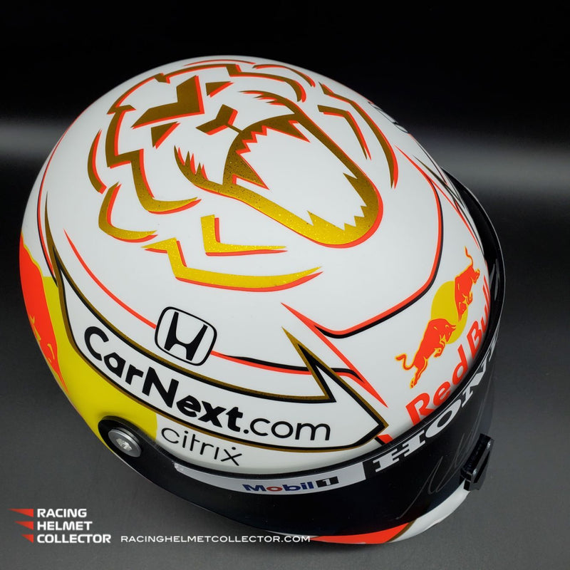 Max Verstappen Signed Helmet Visor 2021 Championship Year Autographed Display Tribute F1 Helmet Full Scale 1:1 AS-01021