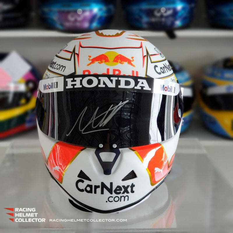 Max Verstappen Signed Helmet Visor 2021 Championship Year Autographed Display Tribute F1 Helmet Full Scale 1:1 AS-01021