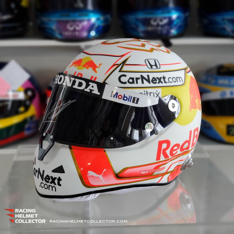Max Verstappen Signed Helmet Visor 2021 Championship Year Autographed Display Tribute F1 Helmet Full Scale 1:1 AS-01021