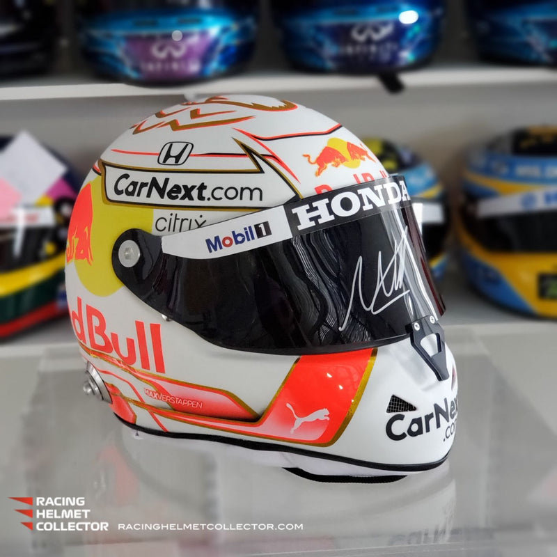 Max Verstappen Signed Helmet Visor 2021 Championship Year Autographed Display Tribute F1 Helmet Full Scale 1:1 AS-01021