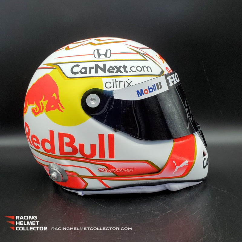 Max Verstappen Signed Helmet Visor 2021 Championship Year Autographed Display Tribute F1 Helmet Full Scale 1:1 AS-01021
