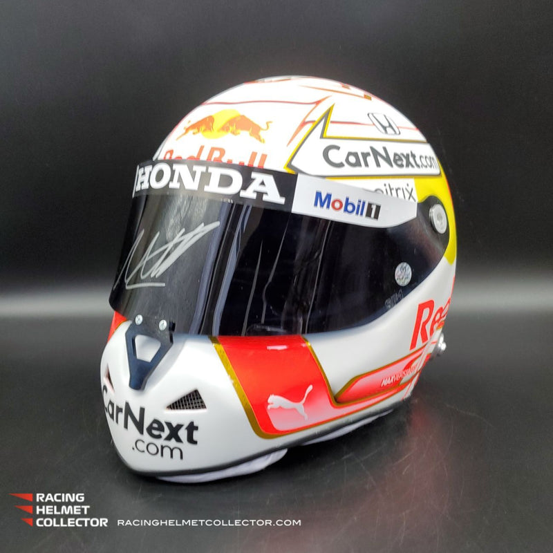 Max Verstappen Signed Helmet Visor 2021 Championship Year Autographed Display Tribute F1 Helmet Full Scale 1:1 AS-01021