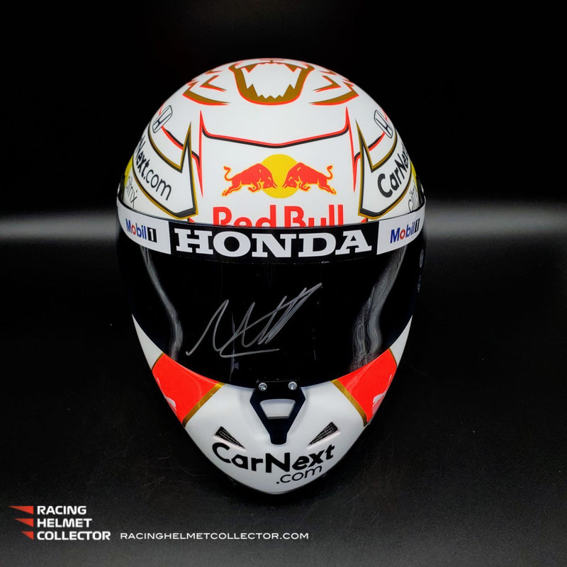 Max Verstappen Signed Helmet Visor 2021 Championship Year Autographed Display Tribute F1 Helmet Full Scale 1:1 AS-01021