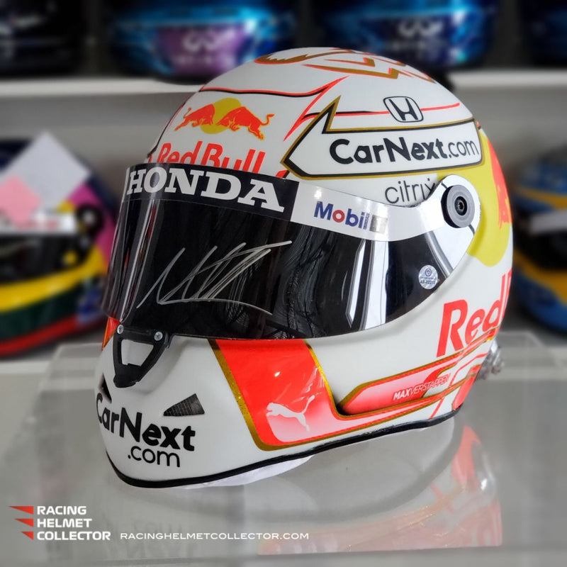 Max Verstappen Signed Helmet Visor 2021 Championship Year Autographed Display Tribute F1 Helmet Full Scale 1:1 AS-02210