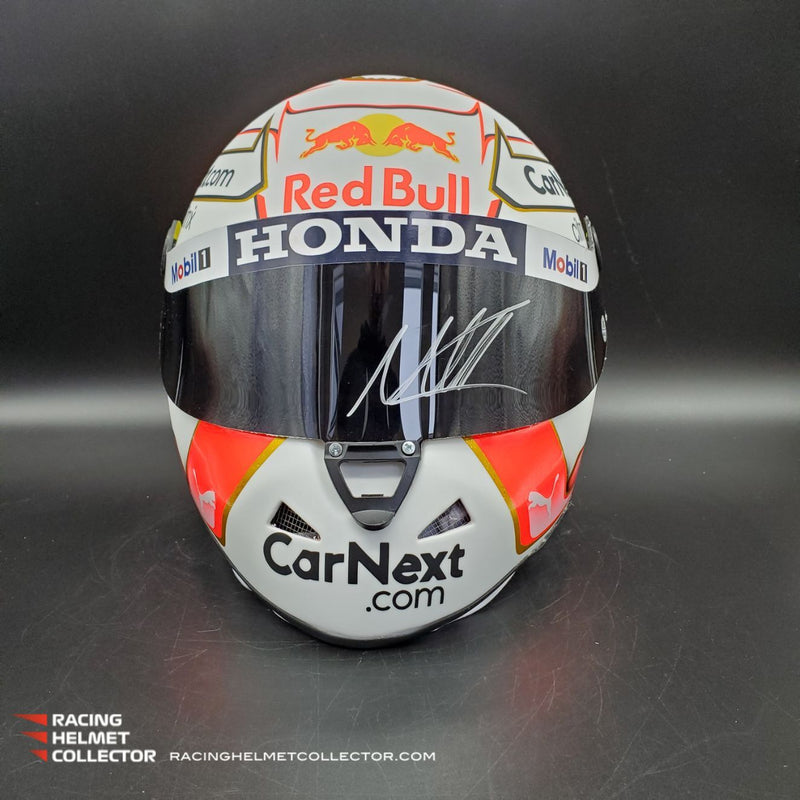Max Verstappen Signed Helmet Visor 2021 Championship Year Autographed Display Tribute F1 Helmet Full Scale 1:1 AS-02210