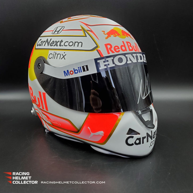 Max Verstappen Signed Helmet Visor 2021 Championship Year Autographed Display Tribute F1 Helmet Full Scale 1:1 AS-02210