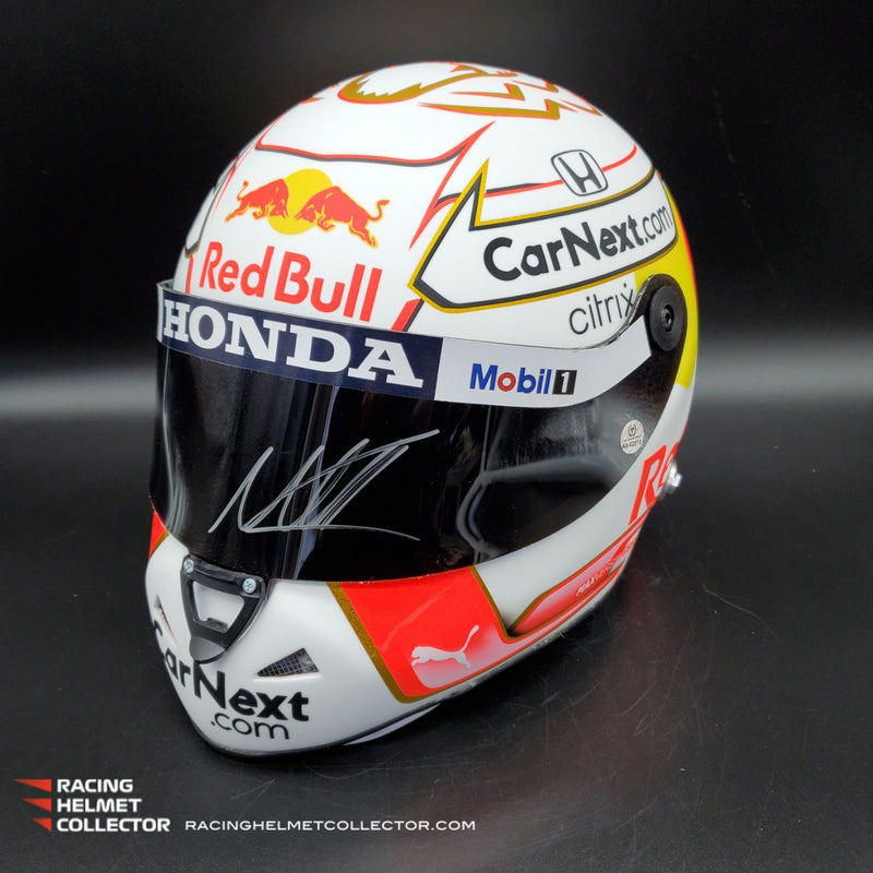 Max Verstappen Signed Helmet Visor 2021 Championship Year Autographed Display Tribute F1 Helmet Full Scale 1:1 AS-02210
