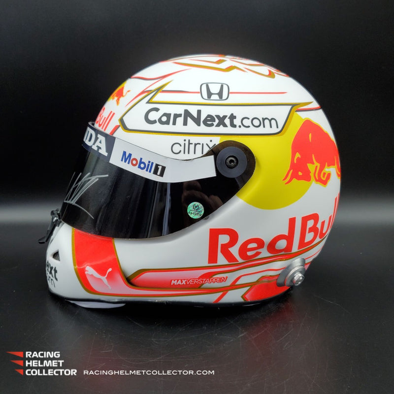 Max Verstappen Signed Helmet Visor 2021 Championship Year Autographed Display Tribute F1 Helmet Full Scale 1:1 AS-02210