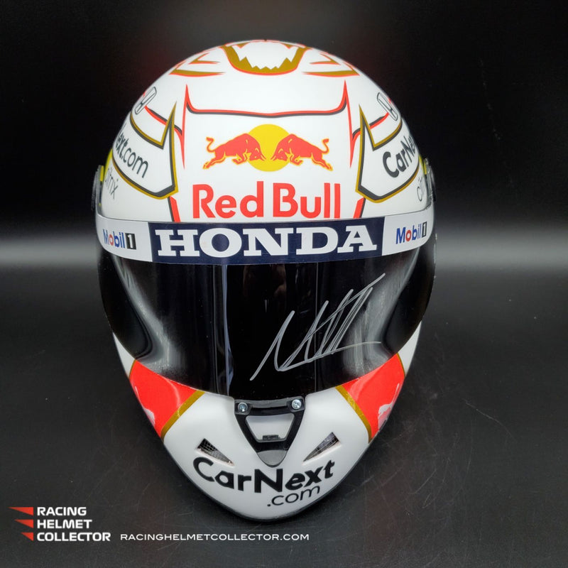 Max Verstappen Signed Helmet Visor 2021 Championship Year Autographed Display Tribute F1 Helmet Full Scale 1:1 AS-02210