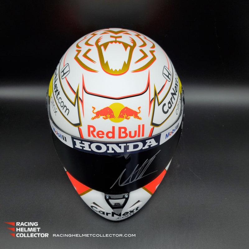 Max Verstappen Signed Helmet Visor 2021 Championship Year Autographed Display Tribute F1 Helmet Full Scale 1:1 AS-02210