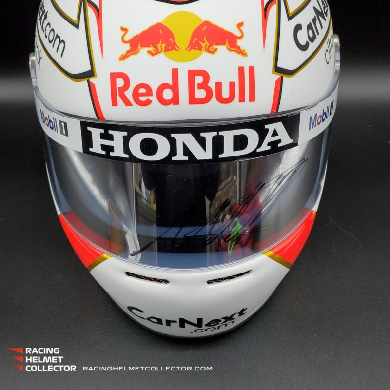 Max Verstappen Signed Helmet Visor 2021 Championship Year Autographed Display Tribute F1 Helmet Full Scale 1:1 AS-02450