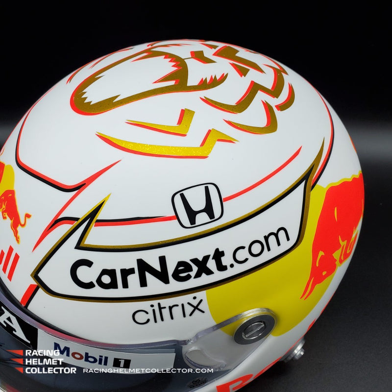 Max Verstappen Signed Helmet Visor 2021 Championship Year Autographed Display Tribute F1 Helmet Full Scale 1:1 AS-02450