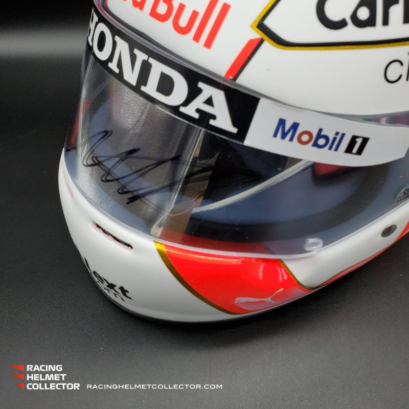 Max Verstappen Signed Helmet Visor 2021 Championship Year Autographed Display Tribute F1 Helmet Full Scale 1:1 AS-02450