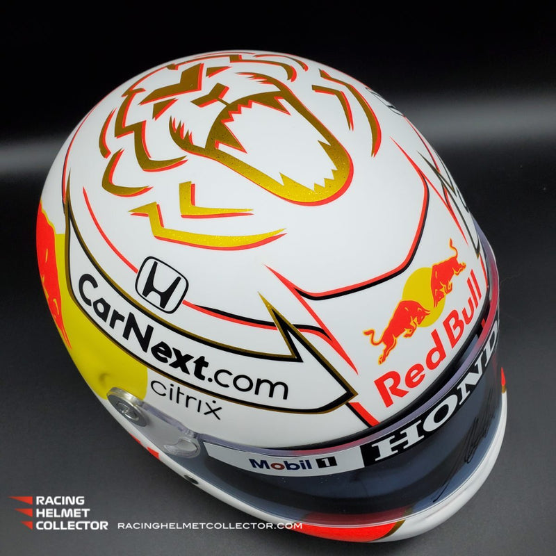 Max Verstappen Signed Helmet Visor 2021 Championship Year Autographed Display Tribute F1 Helmet Full Scale 1:1 AS-02450