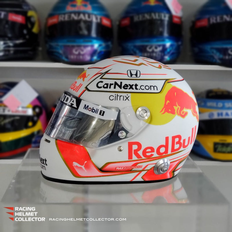 Max Verstappen Signed Helmet Visor 2021 Championship Year Autographed Display Tribute F1 Helmet Full Scale 1:1 AS-02450