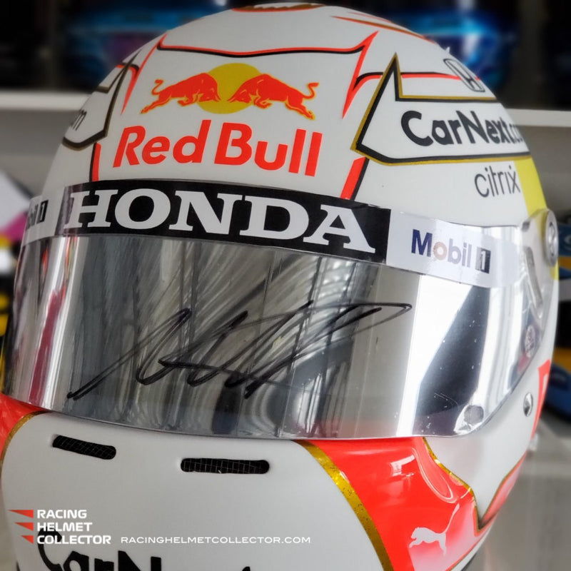 Max Verstappen Signed Helmet Visor 2021 Championship Year Autographed Display Tribute F1 Helmet Full Scale 1:1 AS-02450