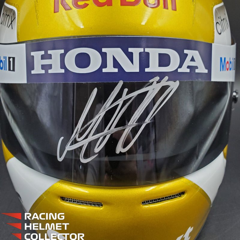 Max Verstappen Signed Helmet Visor 2022 Gold Glossy F1 Helmet Full Scale 1:1 AS-02780