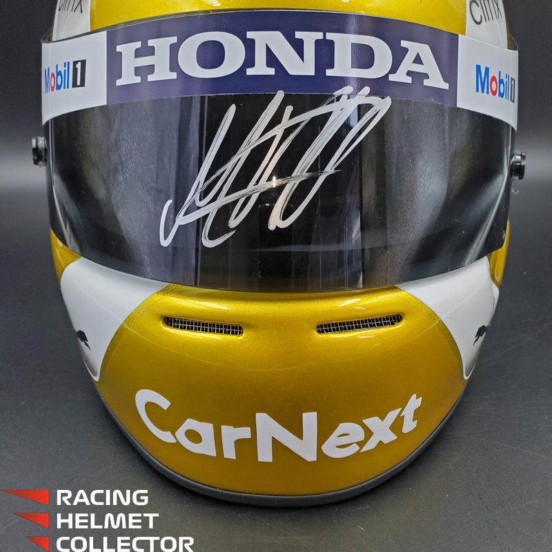 Max Verstappen Signed Helmet Visor 2022 Gold Glossy F1 Helmet Full Scale 1:1 AS-02780