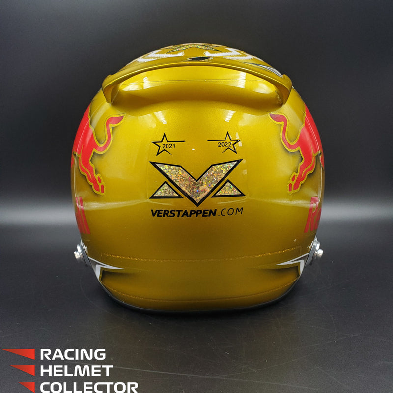Max Verstappen Signed Helmet Visor 2022 Gold Glossy F1 Helmet Full Scale 1:1 AS-02780