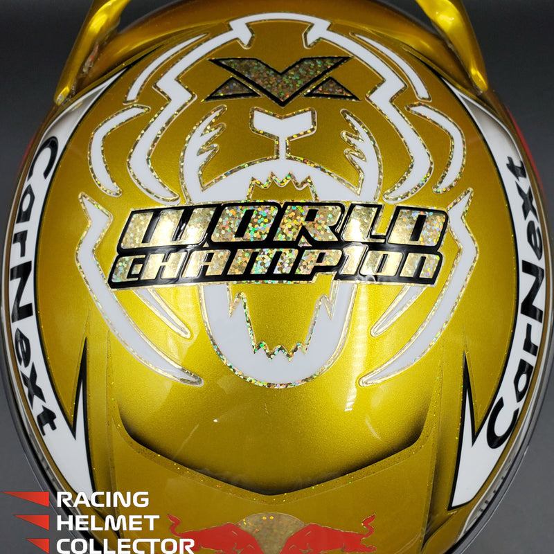 Max Verstappen Signed Helmet Visor 2022 Gold Glossy F1 Helmet Full Scale 1:1 AS-02780