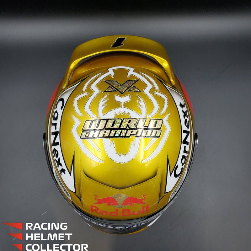 Max Verstappen Signed Helmet Visor 2022 Gold Glossy F1 Helmet Full Scale 1:1 AS-02780
