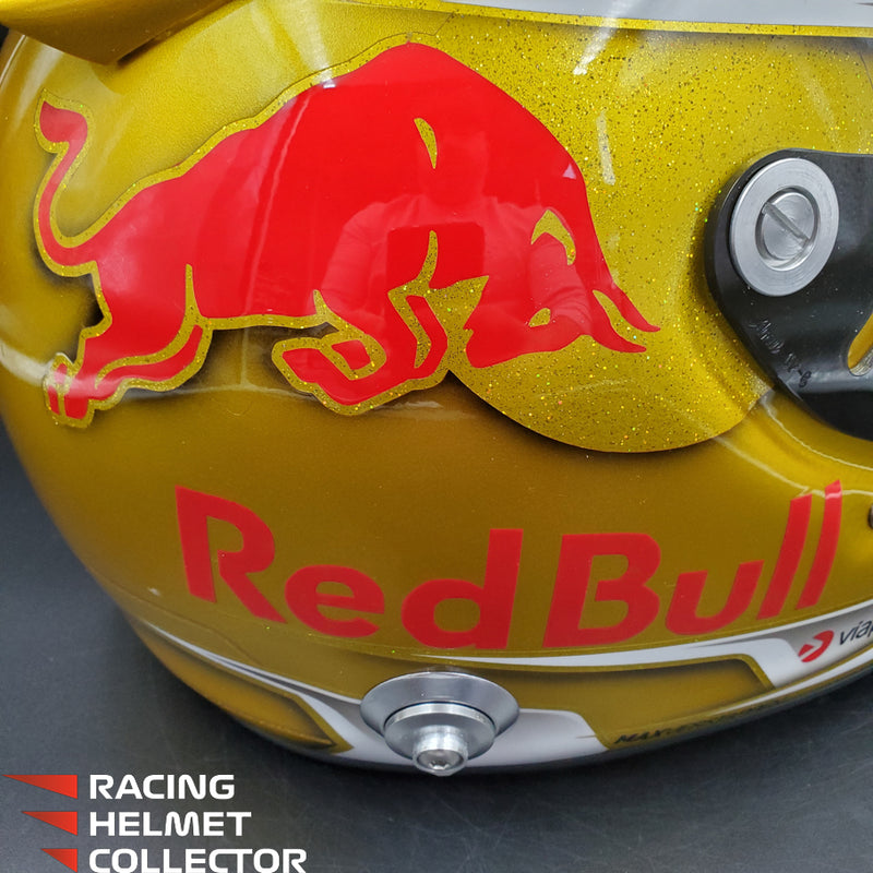 Max Verstappen Signed Helmet Visor 2022 Gold Glossy F1 Helmet Full Scale 1:1 AS-02780