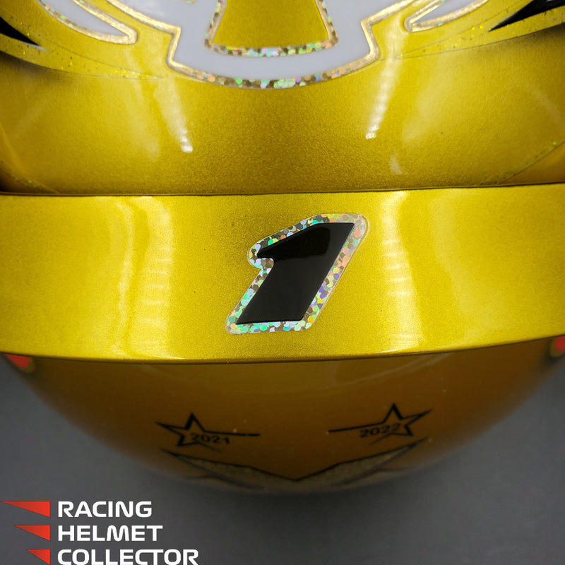 Max Verstappen Signed Helmet Visor 2022 Gold Glossy F1 Helmet Full Scale 1:1 AS-02780