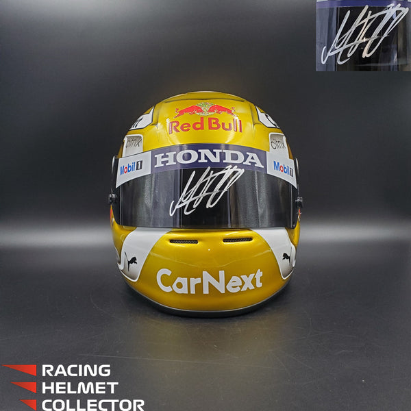 Max Verstappen Signed Helmet Visor 2022 Gold Glossy F1 Helmet Full Scale 1:1 AS-02780