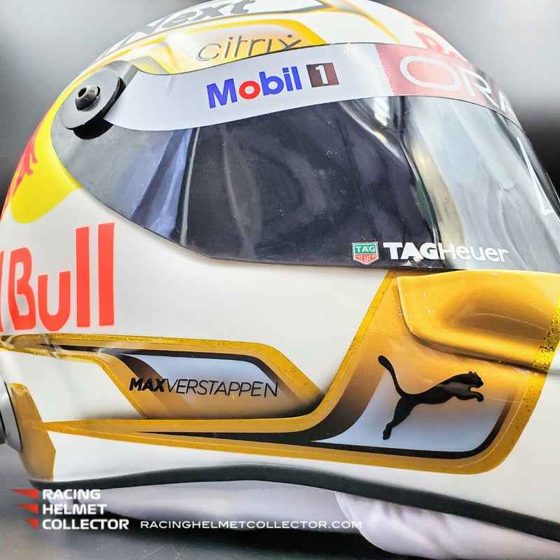 Max Verstappen Signed Helmet Visor 2022 WHITE World Champion Autographed Display Tribute 1:1 Full Scale AS-02852-SOLD