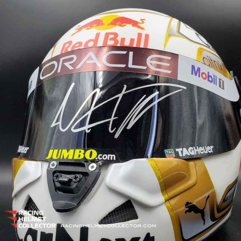 Max Verstappen Signed Helmet Visor 2022 WHITE World Champion Autographed Display Tribute 1:1 Full Scale AS-02852-SOLD