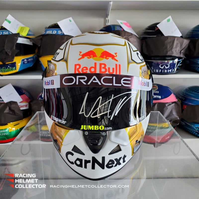 Max Verstappen Signed Helmet Visor 2022 WHITE World Champion Autographed Display Tribute 1:1 Full Scale AS-02852-SOLD