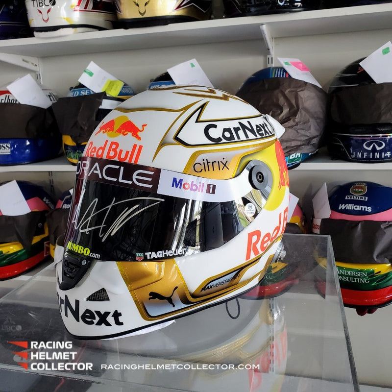 Max Verstappen Signed Helmet Visor 2022 WHITE World Champion Autographed Display Tribute 1:1 Full Scale AS-02852-SOLD