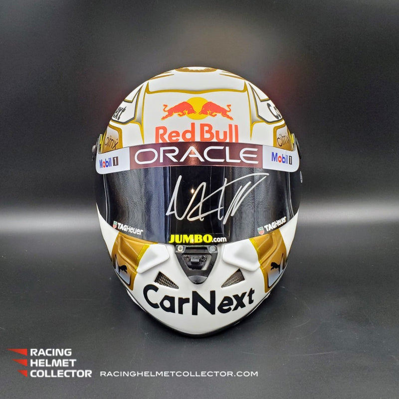 Max Verstappen Signed Helmet Visor 2022 WHITE World Champion Autographed Display Tribute 1:1 Full Scale AS-02852-SOLD