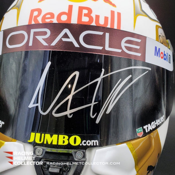 Max Verstappen Signed Helmet Visor 2022 WHITE World Champion Autographed Display Tribute 1:1 Full Scale AS-02852-SOLD